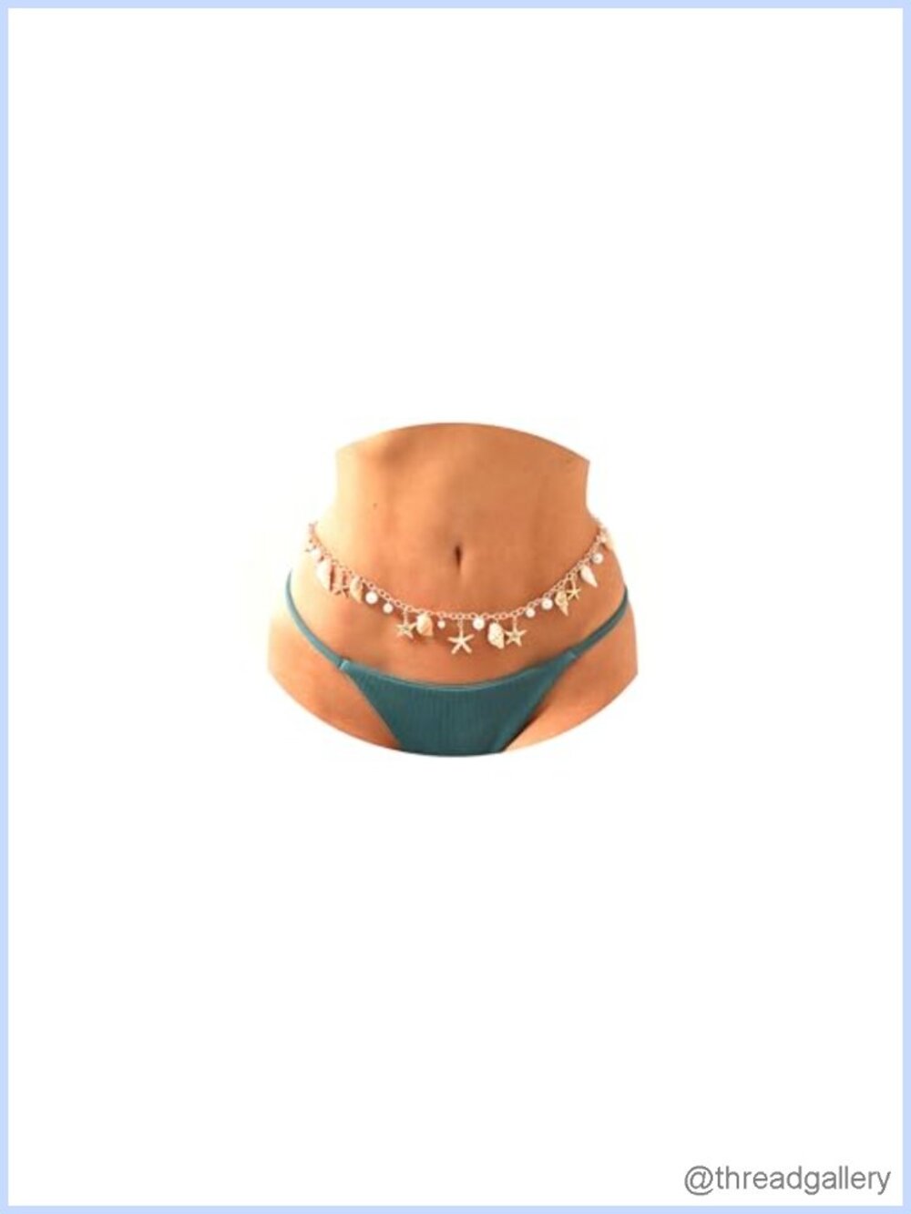 Shell Conch Pearl Starfish Beaded Adjustable Belly Waist Chain Beach Jewelry